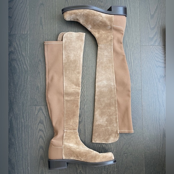 New Stuart Weitzman 5050 Bold Boots Khaki Size 9 - Picture 1 of 5
